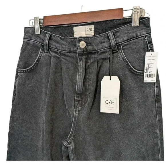 CE by Current/Elliott Gravity Gray Washed Black Pleated Skinny Jeans New Sz 27 - Picture 4 of 8